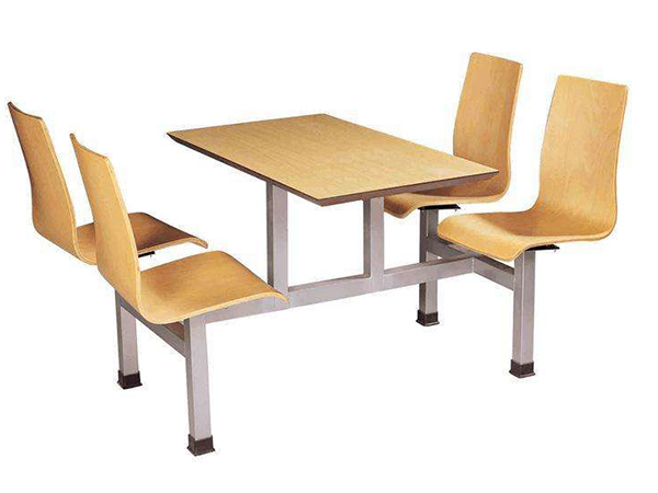 四人餐桌连体靠背椅（需要抠图）